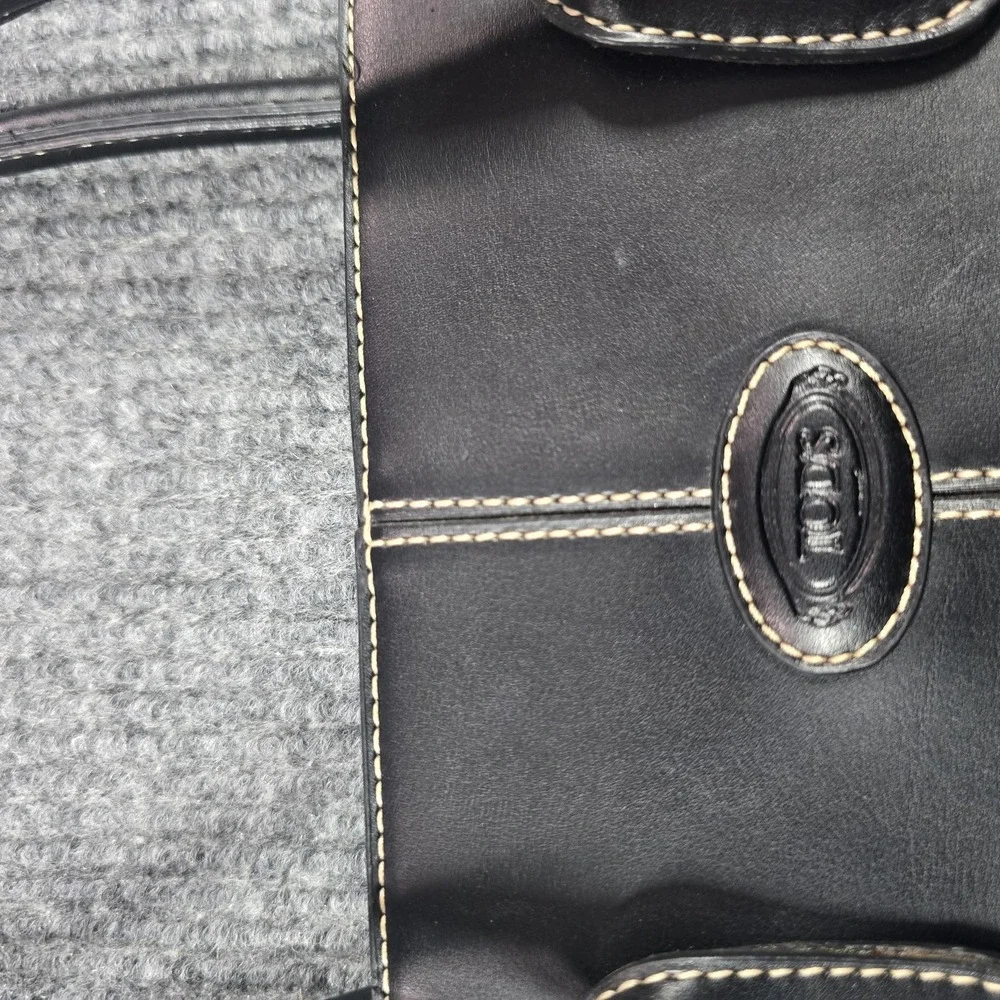 Tods D Bag Womens Black Leather Handbag‎ Satchel Purse Authentic Luxury